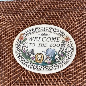Trinity Pottery Wisconsin USA Hanging Sign “Welcome to the Zoo”